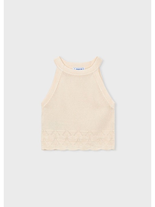 MAYORAL BLUZKA TOP DLA DZIEWCZYNKI Z WISKOZY KREMOWY 3027/44