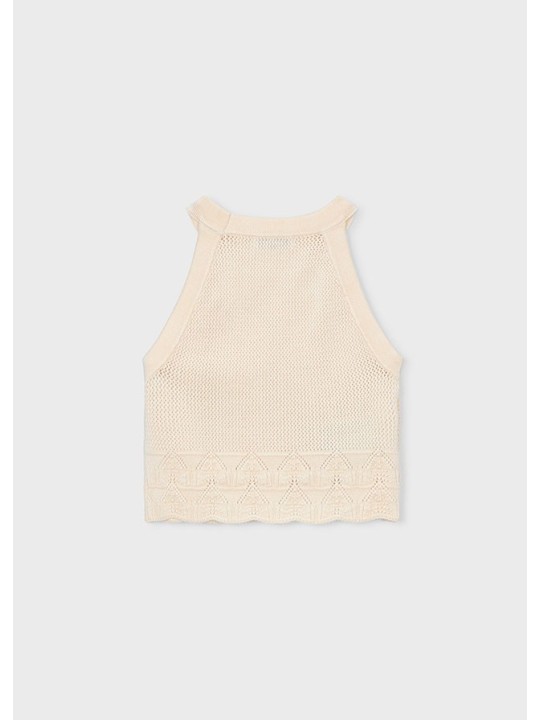 MAYORAL BLUZKA TOP DLA DZIEWCZYNKI Z WISKOZY KREMOWY 3027/44