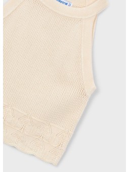 MAYORAL BLUZKA TOP DLA DZIEWCZYNKI Z WISKOZY KREMOWY 3027/44