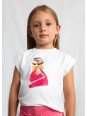 MAYORAL BLUZKA T-SHIRT KOSZULKA NA KRÓTKI RĘKAW DLA DZIEWCZYNKI BIAŁA CEKINY  3005/74