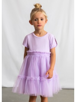 MAYORAL SUKIENKA  DLA DZIEWCZYNKI NA KRÓTKI RĘKAW TIULOWA 3915/70