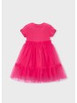 MAYORAL SUKIENKA DLA DZIEWCZYNKI NA KRÓTKI RĘKAW TIULOWA FUKSJA 3915/72