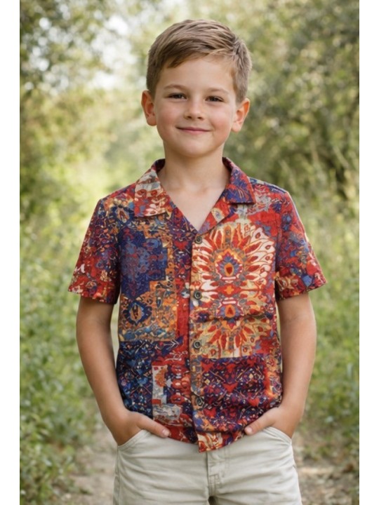 GIOVANNI PERA KOSZULA NA KRÓTKI RĘKAW DLA CHŁOPCA GP/27