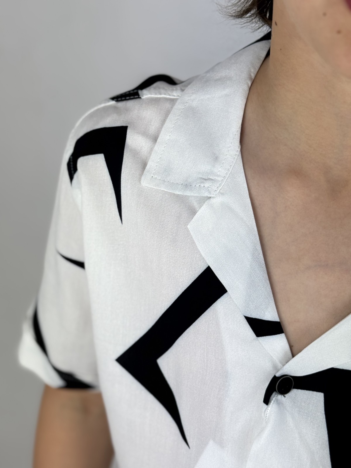 GIOVANNI PERA KOSZULA NA KRÓTKI RĘKAW DLA CHŁOPCA BIAŁO CZARANA GP/30