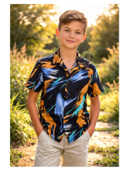 GIOVANNI PERA KOSZULA DLA CHŁOPCA NA KRÓTKI RĘKAW GP/28