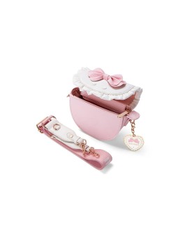 ZOYZOII TOREBKA  LISTONOSZKA DLA DZIEWCZYNKI Z KOKARDKĄ  KREM RÓŻ  KOKARDA1