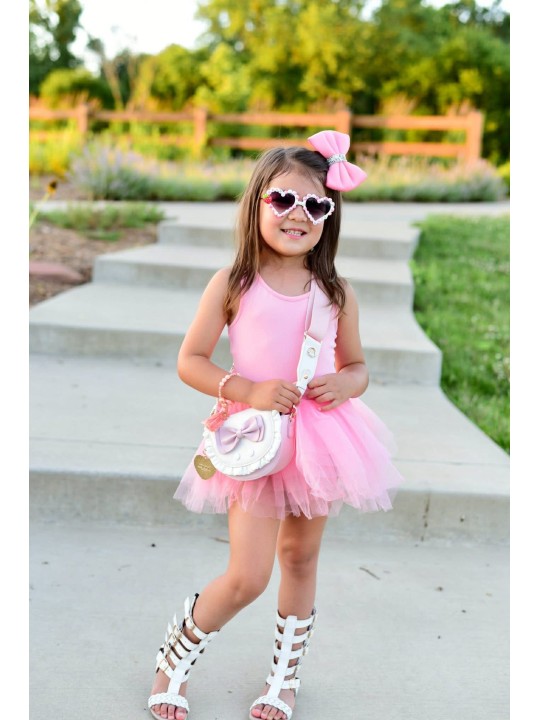 ZOYZOII TOREBKA  LISTONOSZKA DLA DZIEWCZYNKI Z KOKARDKĄ  KREM RÓŻ  KOKARDA1