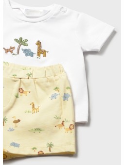 MAYORAL NEWBORN KOMPLET LETNI DLA DZIECKA KOSZULKA PLUS SZORTY 1652/37