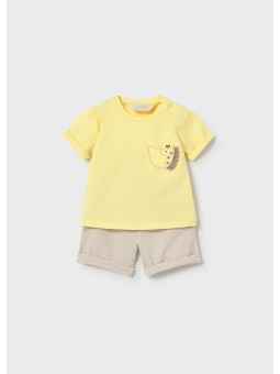 MAYORAL NEWBORN KOMPLET LETNI DLA DZIECKA KOSZULKA PLUS SZORTY 1652