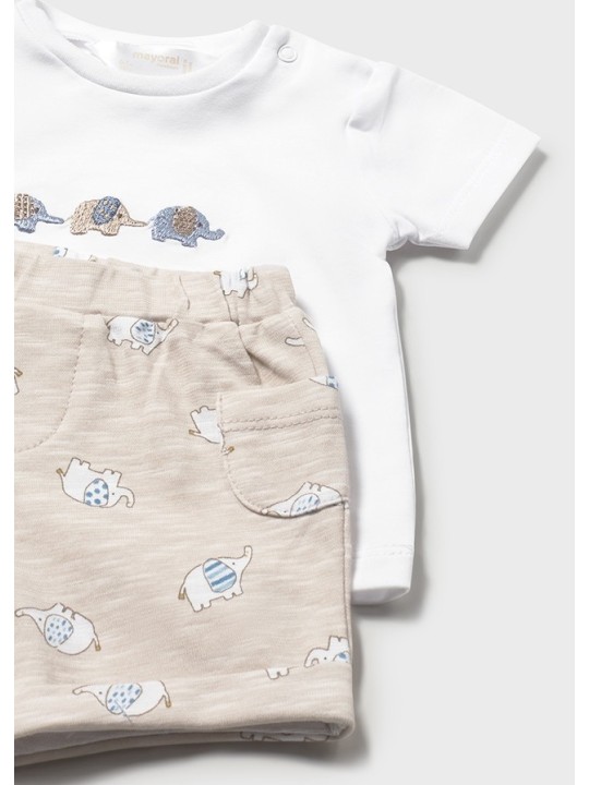 MAYORAL NEWBORN KOMPLET LETNI DLA DZIECKA KOSZULKA PLUS SZORTY 1652/38