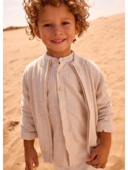 MAYORAL SWETER ROZPINANY NA STÓJCE DLA CHŁOPCA BEŻ 3382/63