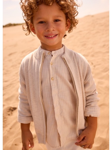 MAYORAL SWETER ROZPINANY NA STÓJCE DLA CHŁOPCA BEŻ 3382/63