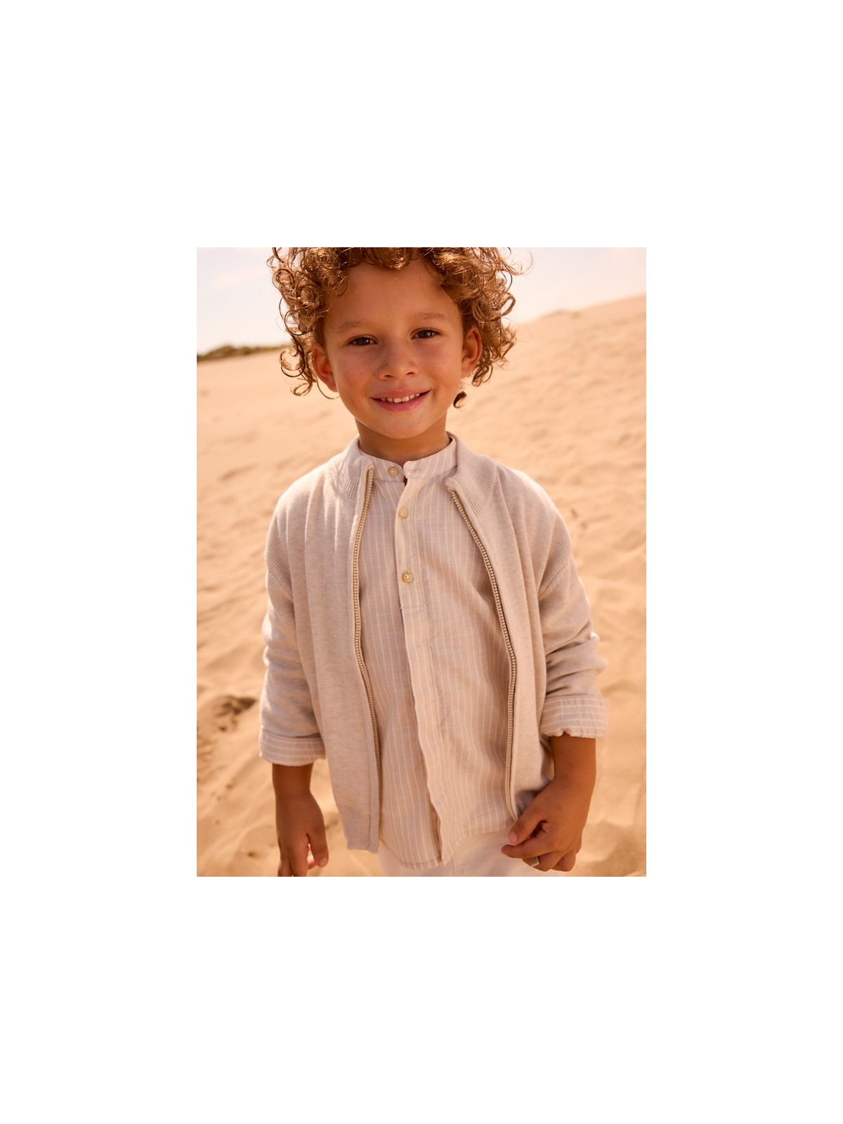 MAYORAL SWETER ROZPINANY NA STÓJCE DLA CHŁOPCA BEŻ 3382/63