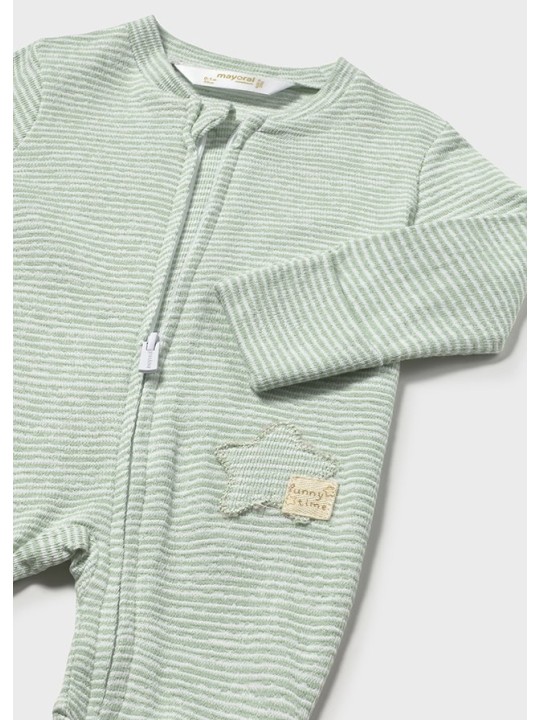 MAYORAL NEWBORN PAJAC ŚPIOCHY DLA DZIECKA W BIAŁY W SZARE PASKI 1722/83