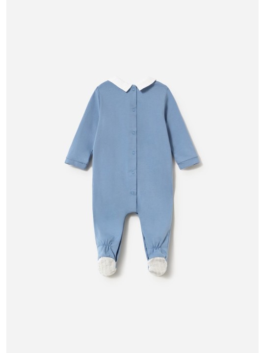 MAYORAL NEWBORN PAJAC ŚPIOCHY DLA CHŁOPCA BŁĘKITNY Z HAFTEM 1742/78