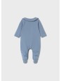 MAYORAL NEWBORN PAJAC ŚPIOCHY DLA CHŁOPCA NIEBIESKI Z NADRUKIEM PLUS ŚLINIAK 1714/88