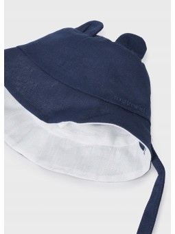 MAYORAL NEWBORN KAPELUSZ DWUSTRONNY DLA DZIECKA GRANATOWO BIAŁY 9718/91