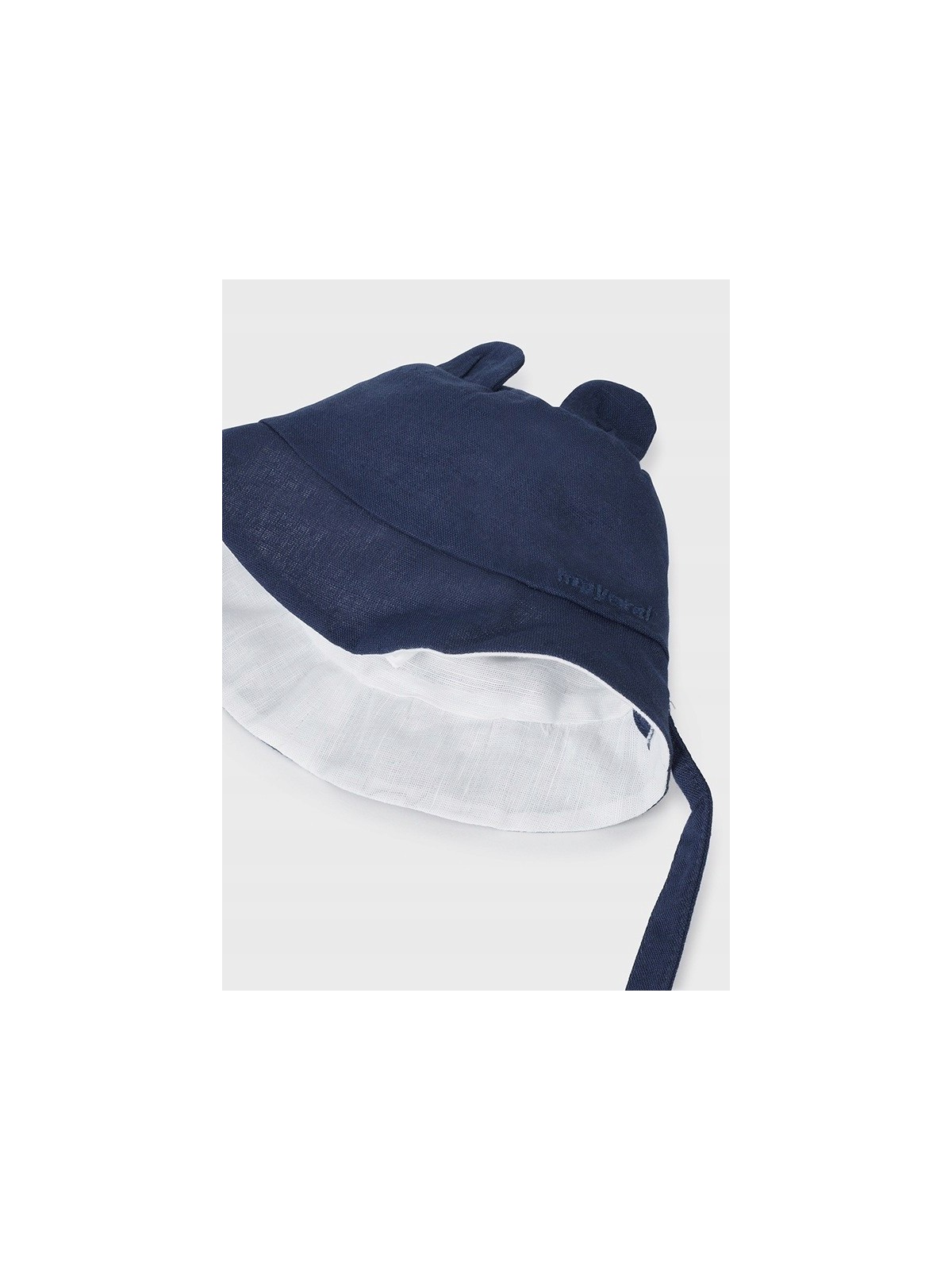 MAYORAL NEWBORN KAPELUSZ DWUSTRONNY DLA DZIECKA GRANATOWO BIAŁY 9718/91