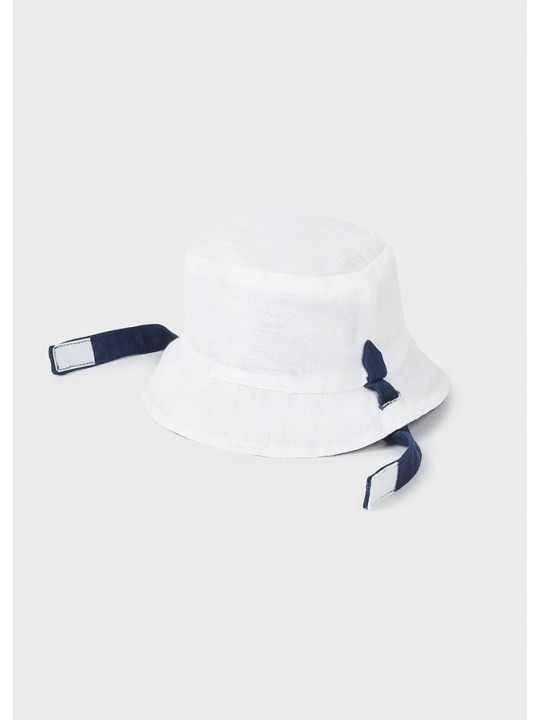 MAYORAL NEWBORN KAPELUSZ DWUSTRONNY DLA DZIECKA GRANATOWO BIAŁY 9718/91