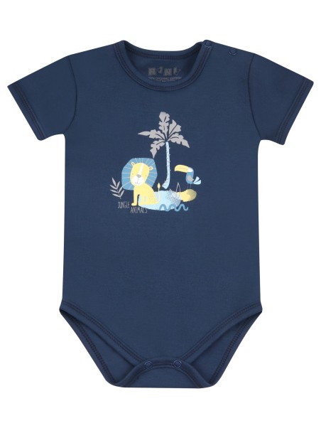 NINI BODY NEWBORN KRÓTKI RĘKAW DLA  CHŁOPCA GRANAT ABN-2562