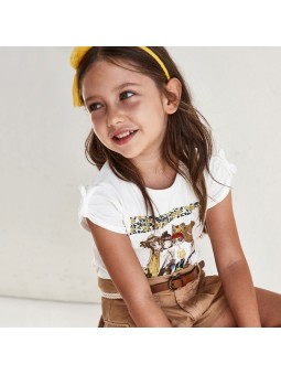 MAYORAL KOSZULKA T-SHIRT BLUZKA NA KRÓTKI RĘKAW DLA DZIEWCZYNKI 3007/37