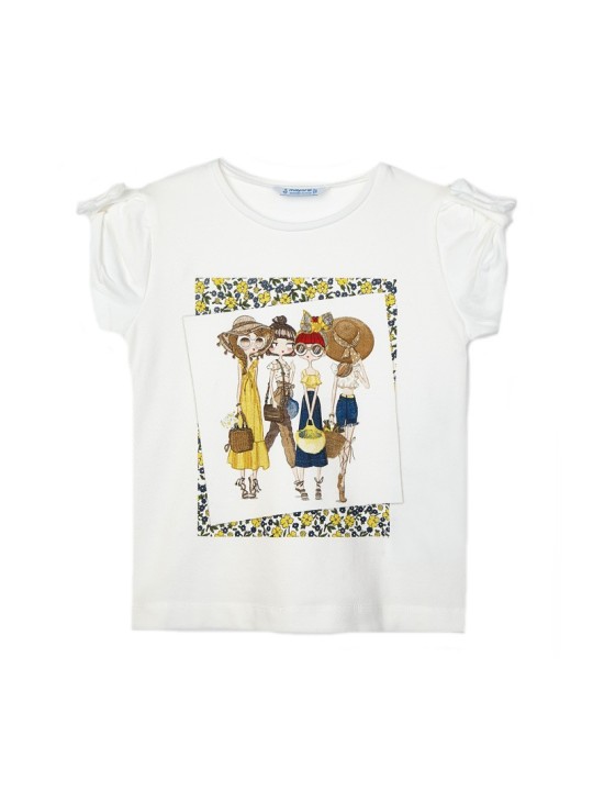 MAYORAL KOSZULKA T-SHIRT BLUZKA NA KRÓTKI RĘKAW DLA DZIEWCZYNKI 3007/37