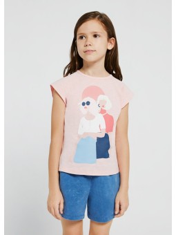 MAYORAL KOSZULKA T-SHIRT BLUZKA NA KRÓTKI RĘKAW DLA DZIEWCZYNKI 6030/57