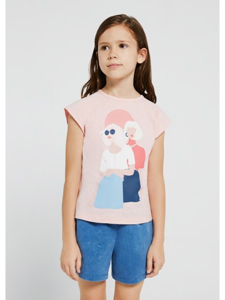 MAYORAL KOSZULKA T-SHIRT BLUZKA NA KRÓTKI RĘKAW DLA DZIEWCZYNKI 6030/57