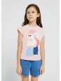 MAYORAL KOSZULKA T-SHIRT BLUZKA NA KRÓTKI RĘKAW DLA DZIEWCZYNKI 6030/57