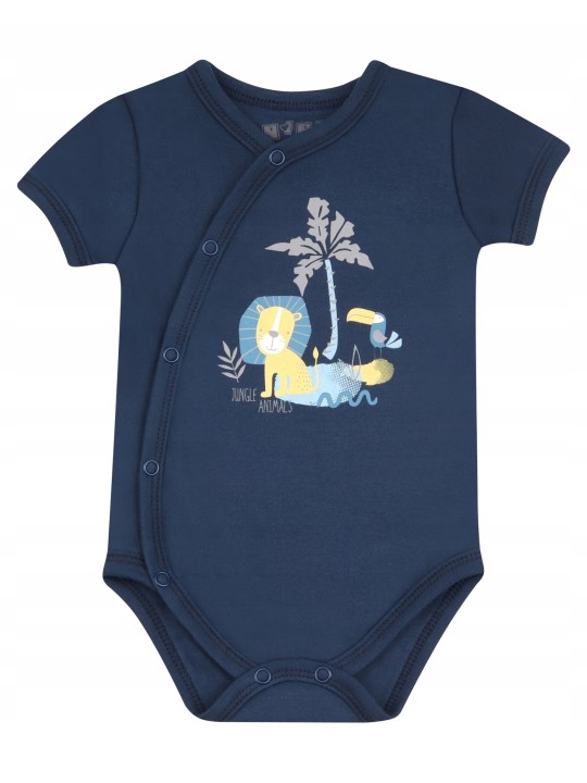 NINI BODY NEWBORN KRÓTKI RĘKAW DLA  CHŁOPCA GRANAT  ABN-2559