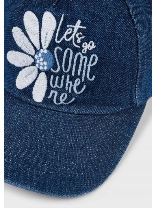 MAYORAL CZAPKA Z DASZKIEM DLA DZIEWCZYNKI GRANATOWA Z HAFTEM 10482/56