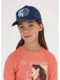 MAYORAL CZAPKA Z DASZKIEM DLA DZIEWCZYNKI GRANATOWA Z HAFTEM 10482/56