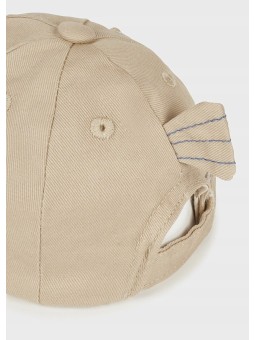 MAYORAL CZAPKA Z DASZKIEM DLA DZIECKA BEŻOWA Z APLIKACJĄ 9724/96