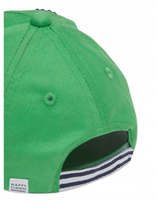 MAYORAL CZAPKA Z DASZKIEM DLA CHŁOPCA ZIELONA  Z HAFTEM 10190/49