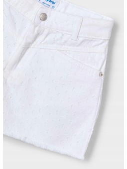 MAYORAL KRÓTKIE SPODENKI DLA DZIEWCZYNKI BIAŁĘ  3205