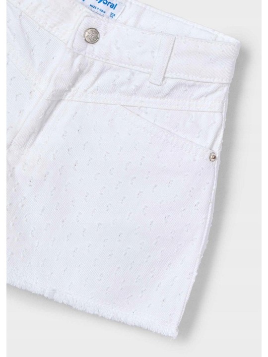 MAYORAL KRÓTKIE SPODENKI DLA DZIEWCZYNKI BIAŁĘ  3205