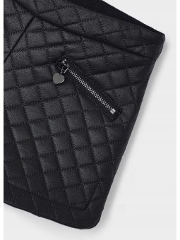 MAYORAL KRÓTKIE SPODENKI SZORTY CZARNE  PIKOWANE Z OZDOBNYMI ZAMKAMI 4218