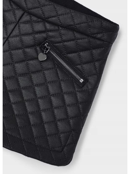 MAYORAL KRÓTKIE SPODENKI SZORTY CZARNE  PIKOWANE Z OZDOBNYMI ZAMKAMI 4218