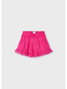 MAYORAL KRÓTKIE SPÓDNICO  SPODENKI DLA DZIEWCZYNKI Z FALABANKĄ RÓŻ FUKSJA  3910/85