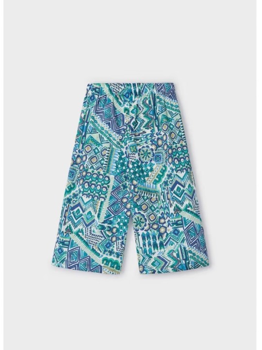 MAYORAL SPODNIE SZEROKIE MATERIAŁOWE LETNIE NADRUK GEOMETRYCZNY 3536/11