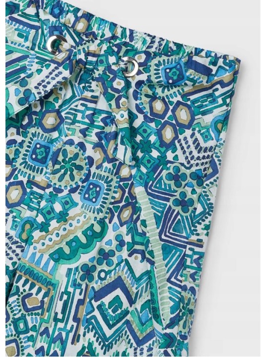 MAYORAL SPODNIE SZEROKIE MATERIAŁOWE LETNIE NADRUK GEOMETRYCZNY 3536/11