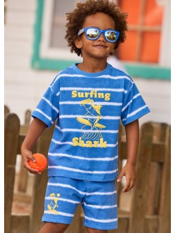 MAYORAL KRÓTKIE SPODENKI DRESOWE DLA CHŁOPCA NIEBIESKO BIAŁE 3213/3