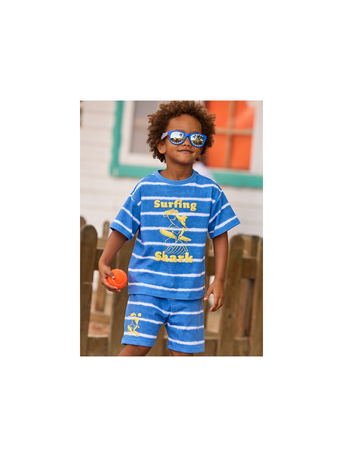 MAYORAL KRÓTKIE SPODENKI DRESOWE DLA CHŁOPCA NIEBIESKO BIAŁE 3213/3