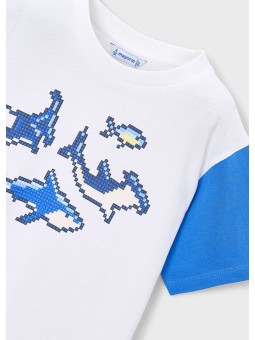 MAYORAL T-SHIRT KOSZULKA NA KRÓTKI RĘKAW DLA CHŁOPCA PRINT NADRUK 3076/79