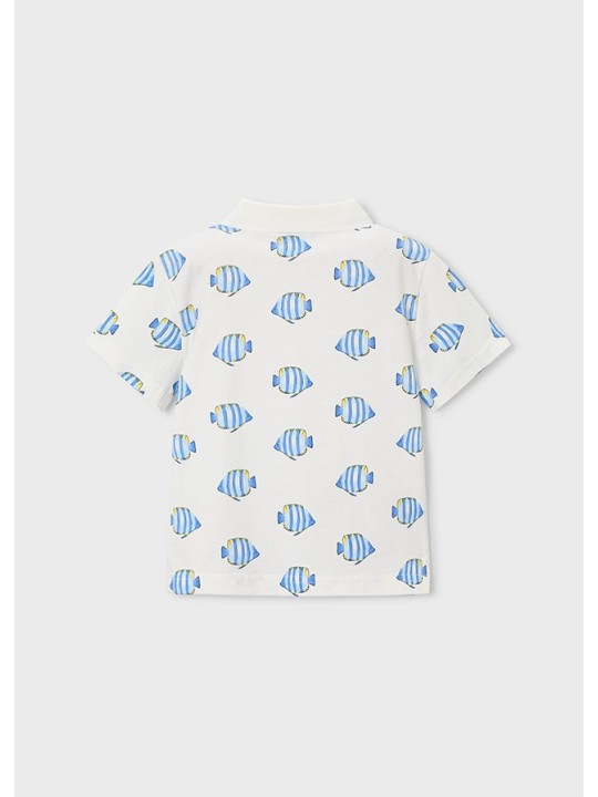 MAYORAL T-SHIRT KOSZULKA POLO DLA CHŁOPCA NA KRÓTKI RĘKAW W RYBKI 3104/86