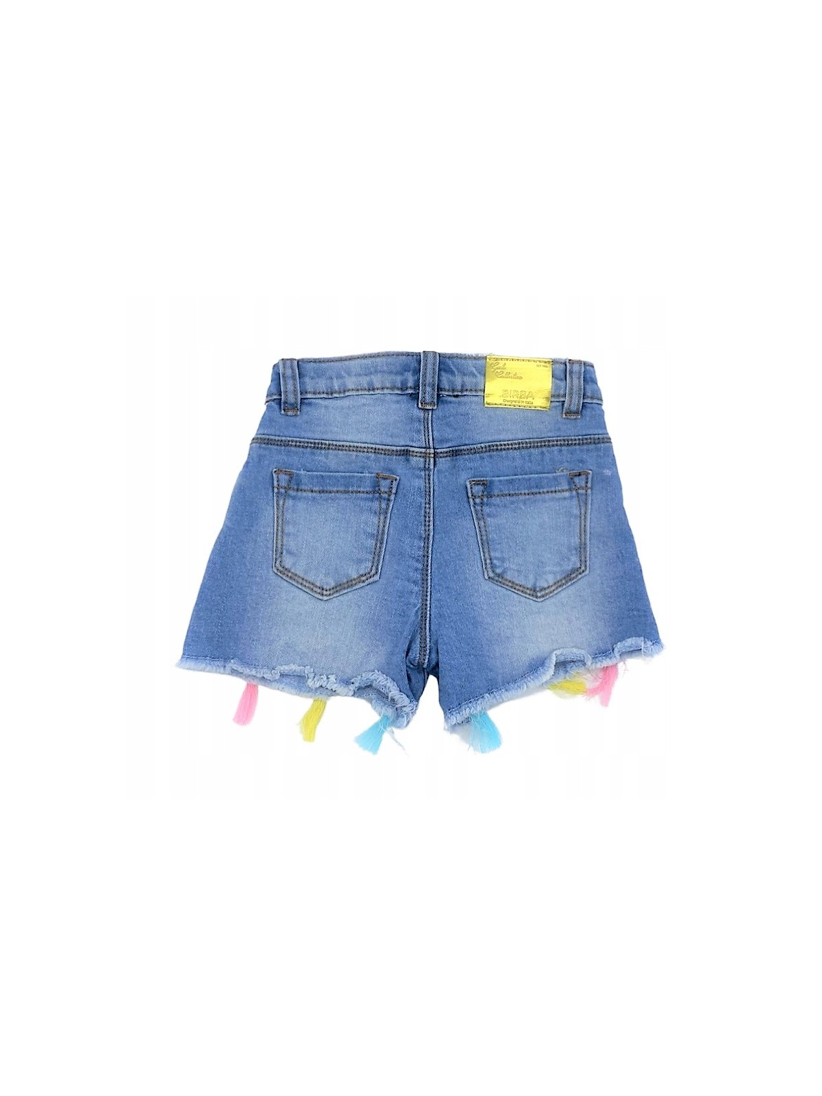 BIRBA KRÓTKIE SPODENKI JEANS DLA DZIEWCZYNNKI Z FRĘDZLAMI 999 41505 00 60A