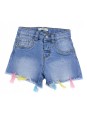 BIRBA KRÓTKIE SPODENKI JEANS DLA DZIEWCZYNNKI Z FRĘDZLAMI 999 41505 00 60A