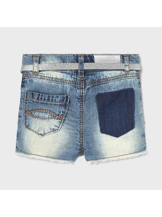 MAYORAL BABY KRÓTKIE SPODENKI JEANS DLA DZIEWCZYNKI Z PASKIEM 1225/85