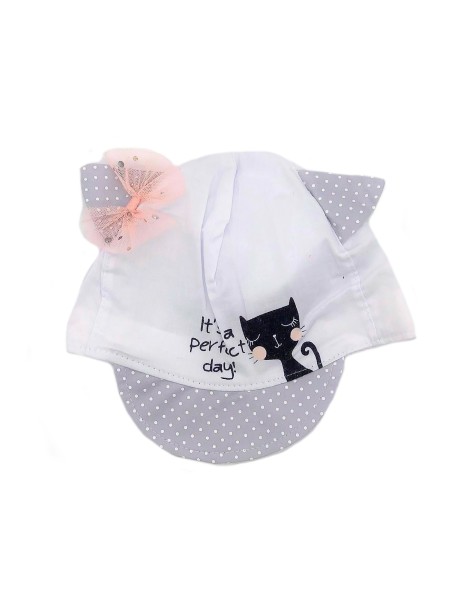 AJS CZAPKA Z DASZKIEM DLA DZIEWCZYNKI KOTEK Z USZAKAMI 38-237