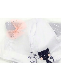 AJS CZAPKA Z DASZKIEM DLA DZIEWCZYNKI KOTEK Z USZAKAMI 38-237